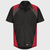 Men's Tri-Color Short Sleeve Shop Shirt