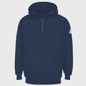 Pullover Hooded Fleece Sweatshirt Quarter-Zip